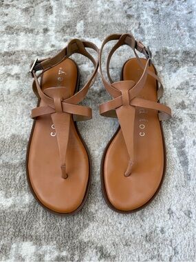 Copper Key Tan Leather Sandals